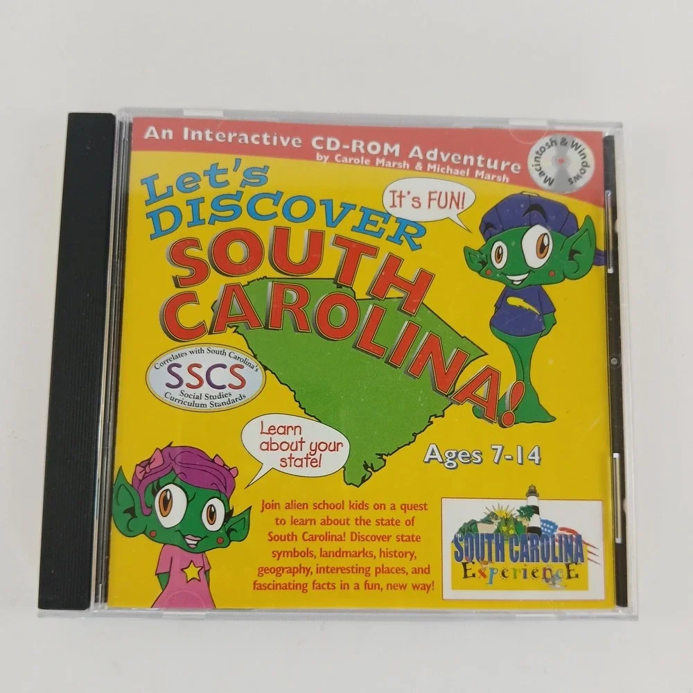 Let's Discover South Carolina Interactive Cd-rom Ages 7-14 Homeschool Elementary